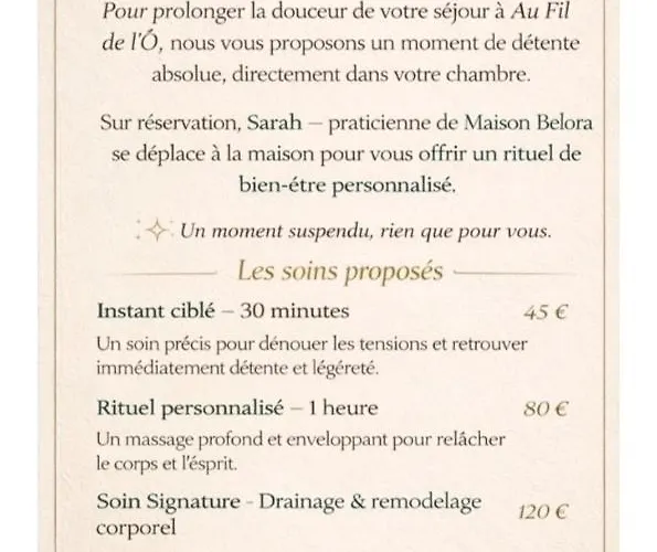 Bed & Breakfast Au Fil De L'o